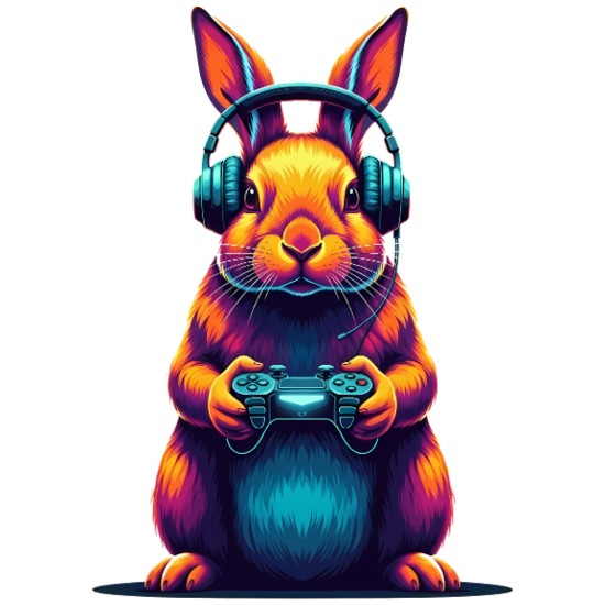 Rabbit Gaming Animal Video Games Funny Rabbit Recycled Tote Bag
