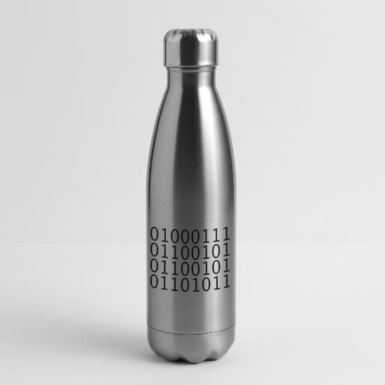 Geek Binary 17 oz Insulated Stainless Steel Water Bottle