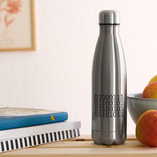 Geek Binary 17 oz Insulated Stainless Steel Water Bottle