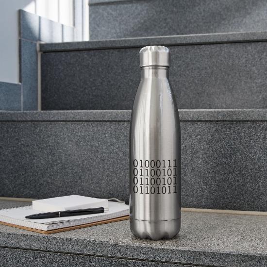 Geek Binary 17 oz Insulated Stainless Steel Water Bottle