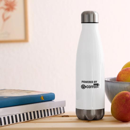 Powered by Coffee Logo 17 oz Insulated Stainless Steel Water Bottle 4 Powered by Coffee Logo 17 oz Insulated Stainless Steel Water Bottle