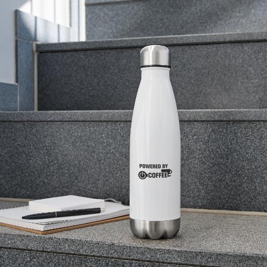 Powered by Coffee Logo 17 oz Insulated Stainless Steel Water Bottle 5 Powered by Coffee Logo 17 oz Insulated Stainless Steel Water Bottle