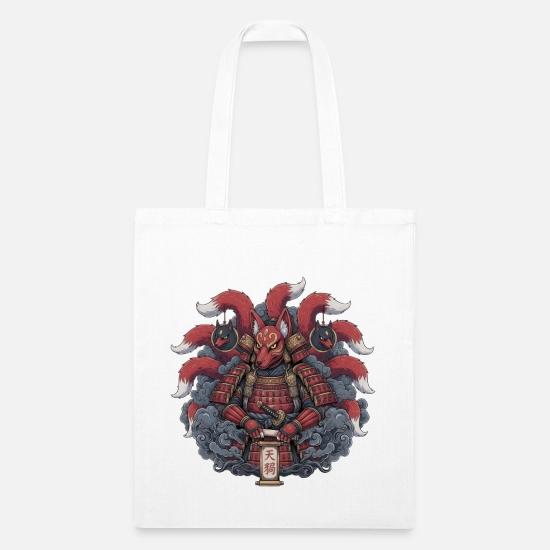 Red Fox Tengu Samurai Recycled Tote Bag