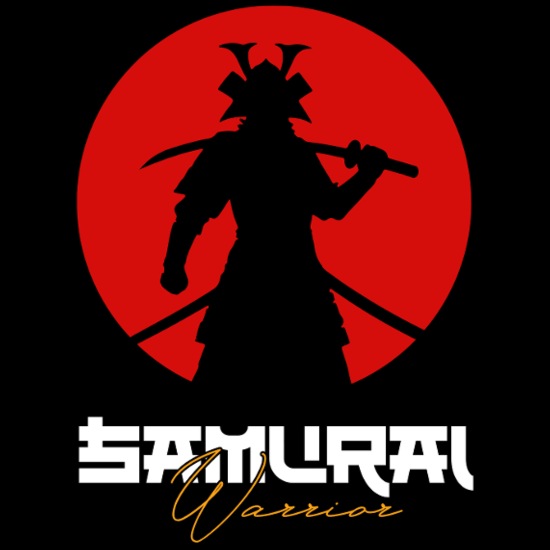 Japanese Samurai Warrior Red Sun Silhouette Art Recycled Tote Bag