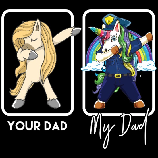 Funny Police Dad Unicorn Dabbing Police Officer Recycled Tote Bag