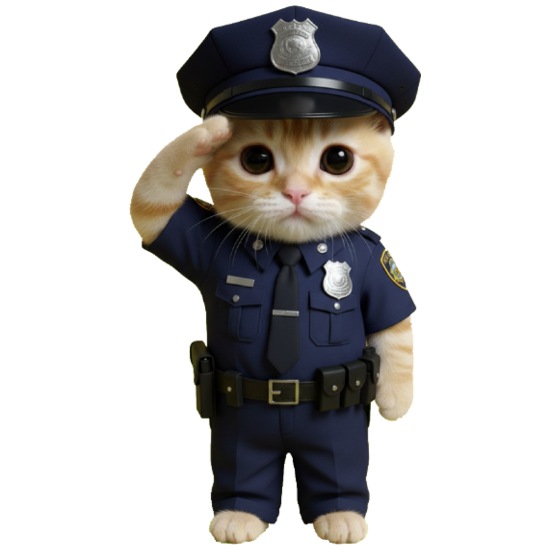 Officer Cat Police Uniform Funny Kitten Job Gift Recycled Tote Bag