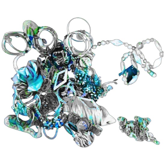 Abstract Jewelry Collage Design Women's Vintage Sport T-Shirt