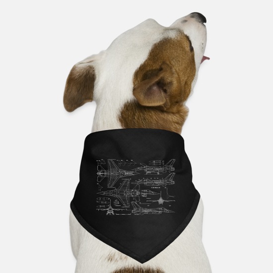 F16 Fighter Jet Blueprint Jet Aircraft Dog Bandana