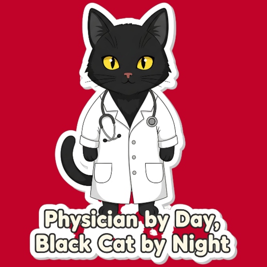 Physician by Day, Black Cat by Night Men's Premium Longsleeve Shirt