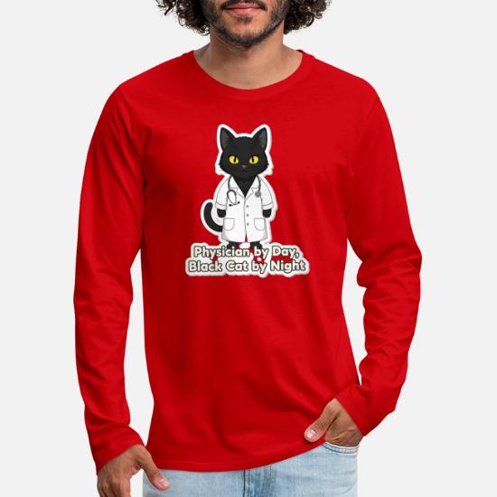 Physician by Day, Black Cat by Night Men's Premium Longsleeve Shirt