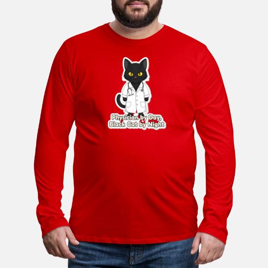 Physician by Day, Black Cat by Night Men's Premium Longsleeve Shirt