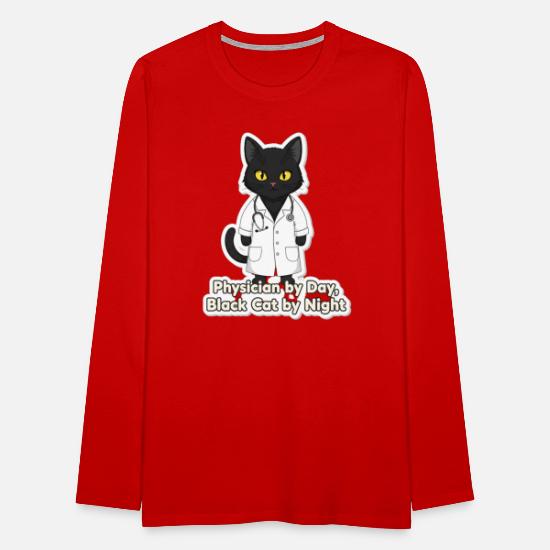 Physician by Day, Black Cat by Night Men's Premium Longsleeve Shirt