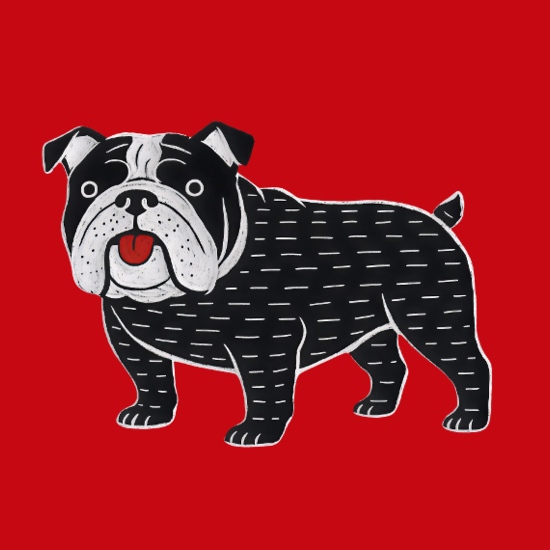 Bulldog Doodle Line Art Basic Backpack