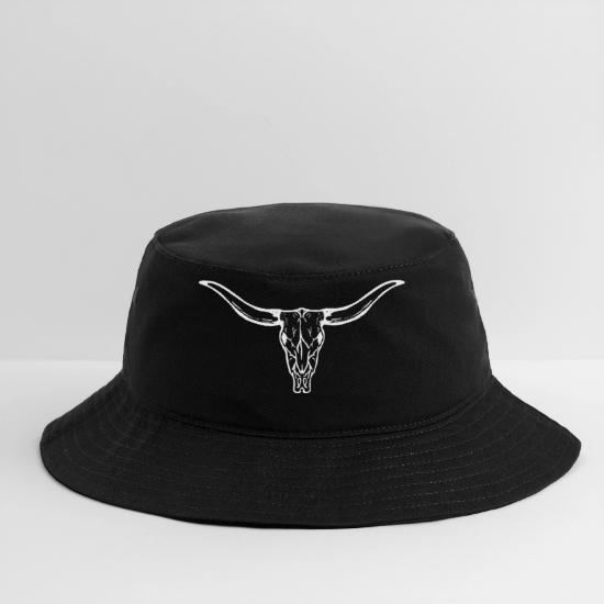Boho Cow Skull Bucket Hat