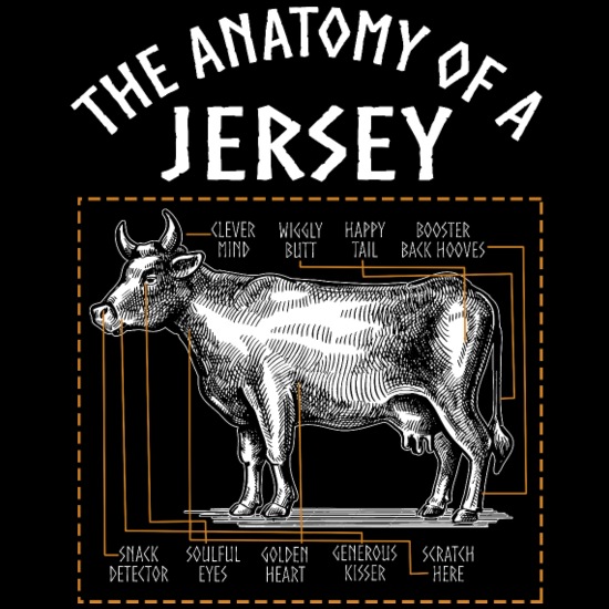 The anatomy of a jersey cow t-shirt Funny Cow Farm Trucker Hat