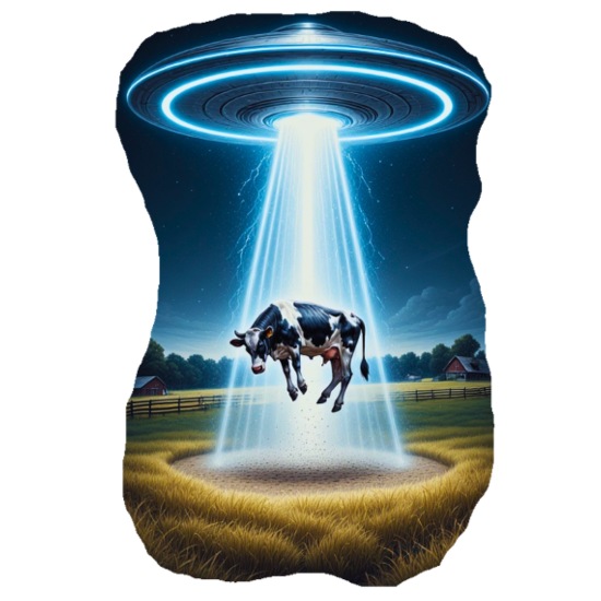 Midnight UFO Abduction Cow Scene Eco Trucker Cap