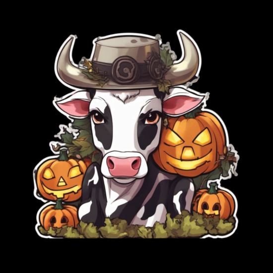 Cow Halloween Dairy Cow Cows Cow Skull Snapback Baseball Cap