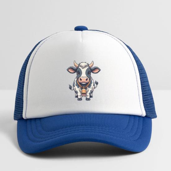 Cute Cow Cartoon Design Kid's Trucker Cap