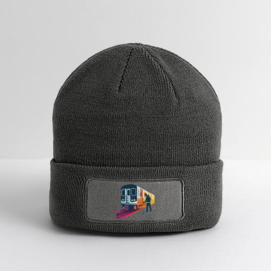 AI Teen at Subway Layup Masked Patch Beanie