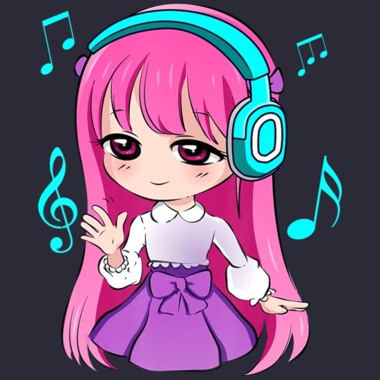 Anime and Music Girl for Teen chibi graphic Snapback Baseball Cap