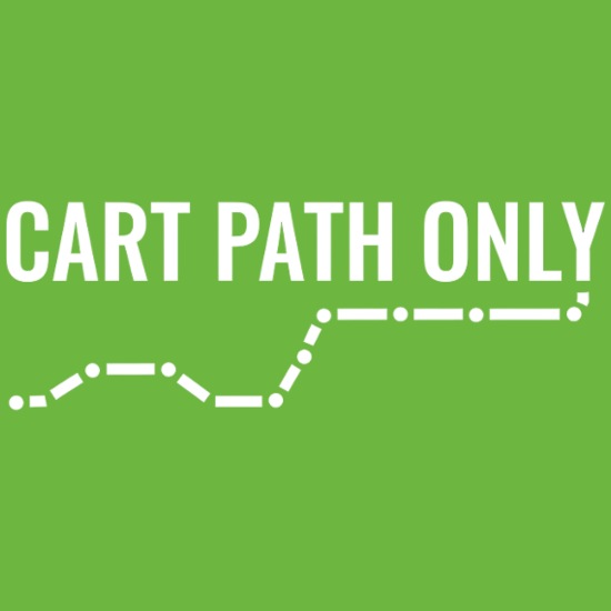 Cart Path Only Dotted Route Cotton Drawstring Bag