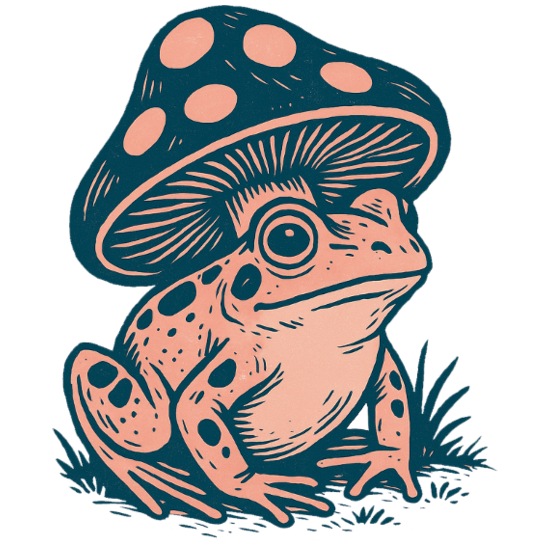 Frog Under Mushroom Illustration 40 oz Travel Tumbler