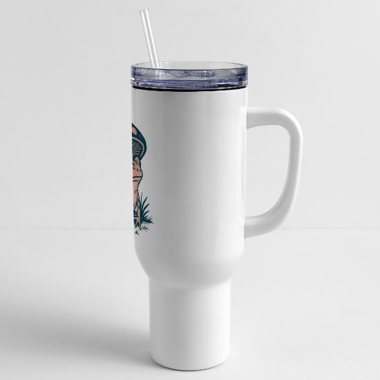 Frog Under Mushroom Illustration 40 oz Travel Tumbler 5 Frog Under Mushroom Illustration 40 oz Travel Tumbler