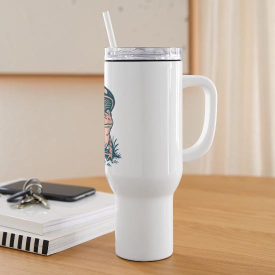 Frog Under Mushroom Illustration 40 oz Travel Tumbler 6 Frog Under Mushroom Illustration 40 oz Travel Tumbler
