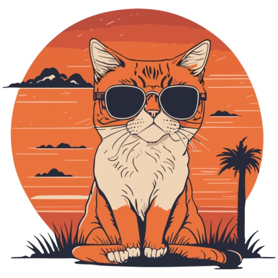 A cat with sunglasses is sitting on the grass 20 oz Water Bottle