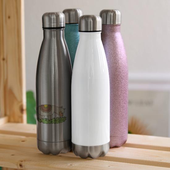 Alpaca Eats Grass On A Meadow 17 oz Insulated Stainless Steel Water Bottle