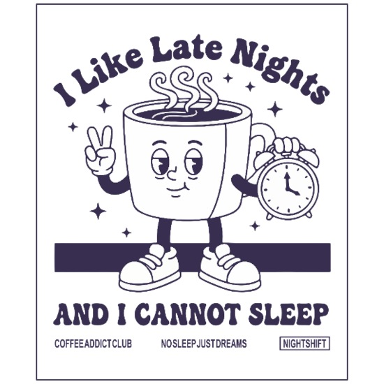 I Like Late Nights Coffee Poster – Purple Line Art 40 oz Travel Tumbler