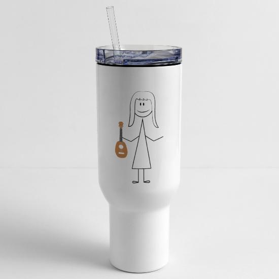 Hawaiian Ukulele Uke Ukulele Girl 40 oz Travel Tumbler