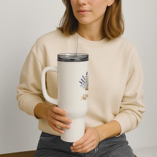 Vintage Book and Candle - Knowledge Illuminates 40 oz Travel Tumbler
