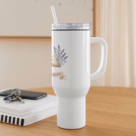 Vintage Book and Candle - Knowledge Illuminates 40 oz Travel Tumbler