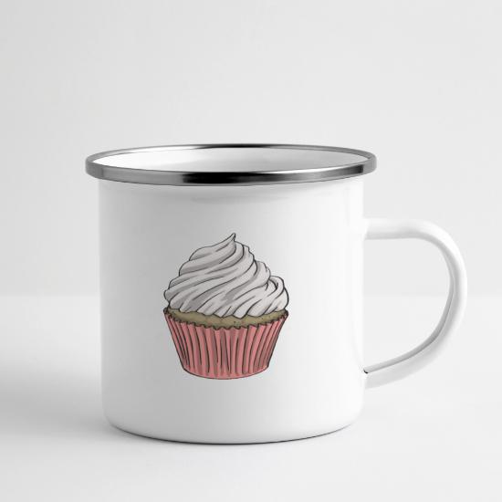 Plain Cupcake Enamel Mug
