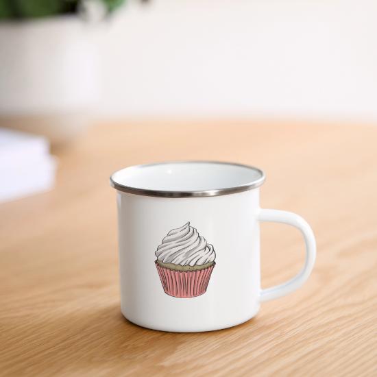 Plain Cupcake Enamel Mug