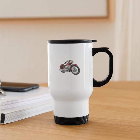 Plain Bike 14 oz Travel Mug with Handle