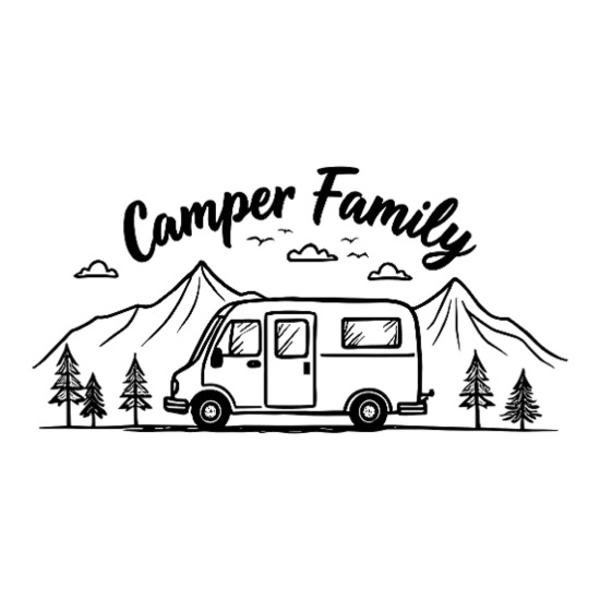 Camper Van in Mountain Scene Women’s Performance Racerback Tank Top