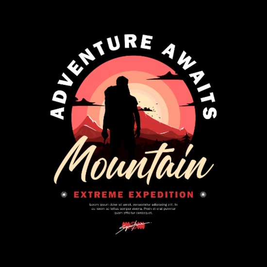 Adventure Mountain Duo Sunset Retro Men’s Performance Sleeveless Shirt