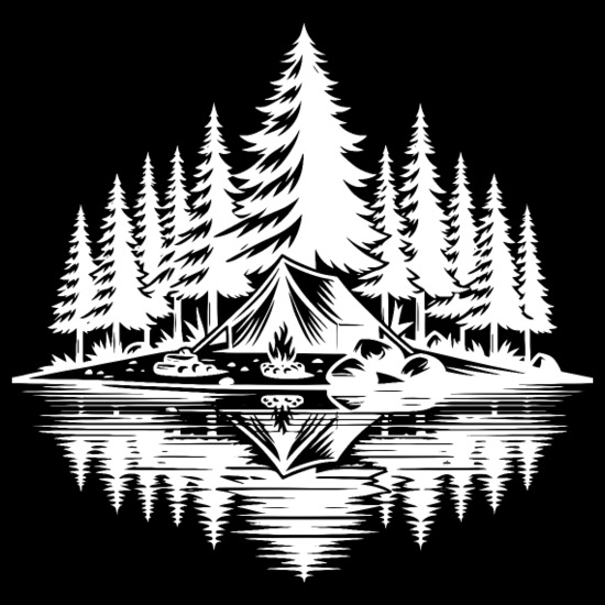 Atmospheric Wilderness Camping By The Lake Women's Jogger Short