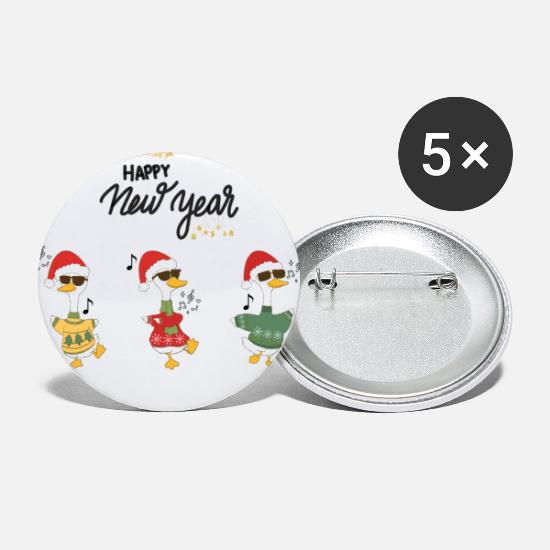 Festive Duck Trio Sweater Design Buttons large 2.2'' (5-pack)