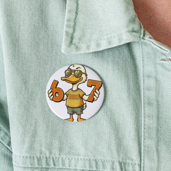 67 Meme Cute Duck 6 7 Funny Six Seven Buttons large 2.2'' (5-pack)