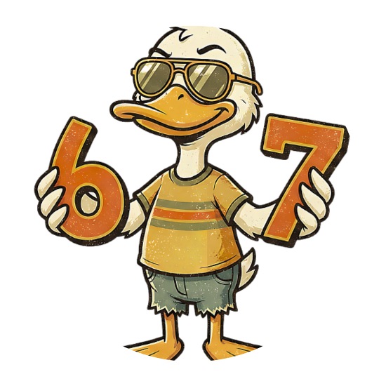 67 Meme Cute Duck 6 7 Funny Six Seven Buttons large 2.2'' (5-pack)