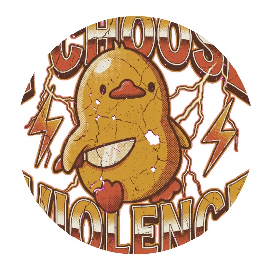 I Choose Violence Retro Duck  Buttons 3 ( 5-pack)
