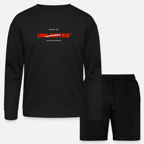 Unlimited Potential Motivational Red Typography Bella + Canvas Unisex Sweatshirt & Short Set