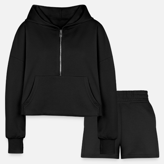 Train Conductor Railroad Train Women’s Cropped Hoodie & Jogger Short Set
