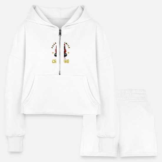 Grit & Gains – Hardcore Gym Motivation Design Women’s Cropped Hoodie & Jogger Short Set