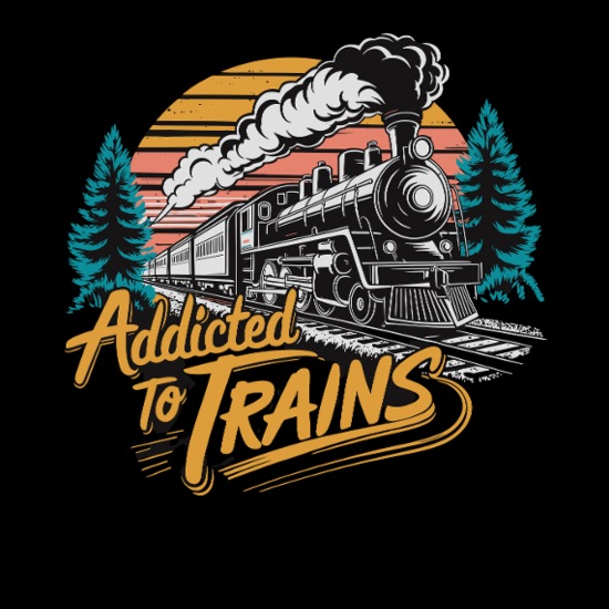 Addicted To Trains for a Train Lover & Locomotive Bella + Canvas Unisex Sweatshirt & Short Set