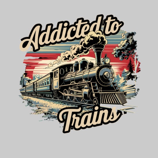 Addicted To Trains for a Train Lover & Locomotive Bella + Canvas Unisex Sweatshirt & Short Set