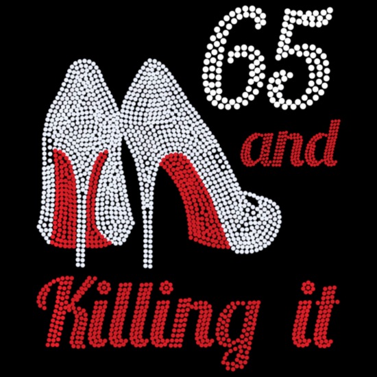 65 Year Old High Heel Rhinestone 1957 Women's V-Neck T-Shirt